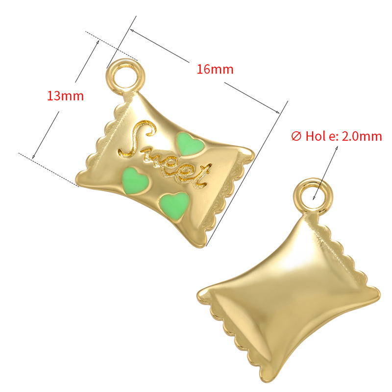 10pcs/lot 16*13mm Gold Plated Enamel Sweet Candy Charm Enamel Charms Charms Beads Beyond