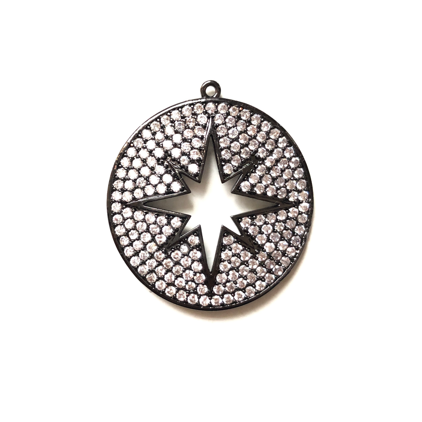 10pcs/lot 30*30mm CZ Paved Star Shield Charms Black CZ Paved Charms Large Sizes Sun Moon Stars Charms Beads Beyond