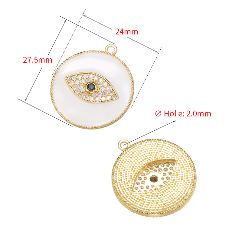 10pcs/lot 27.5*24mm Colorful Enamel CZ Pave Evil Eye Charm Enamel Charms Charms Beads Beyond