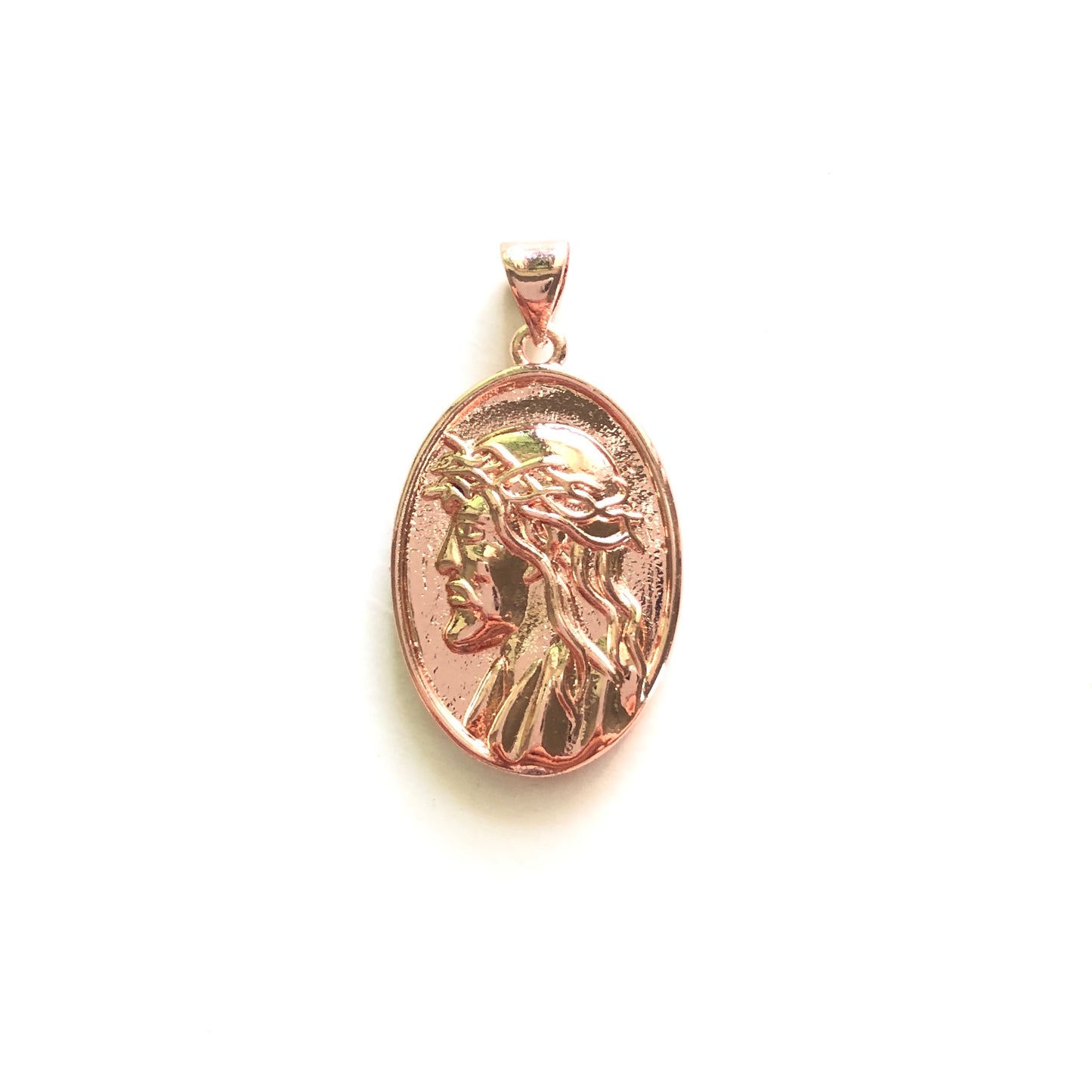 10pcs/lot 31*17mm Jesus Charms Rose Gold CZ Paved Charms Christian Quotes On Sale Symbols Charms Beads Beyond