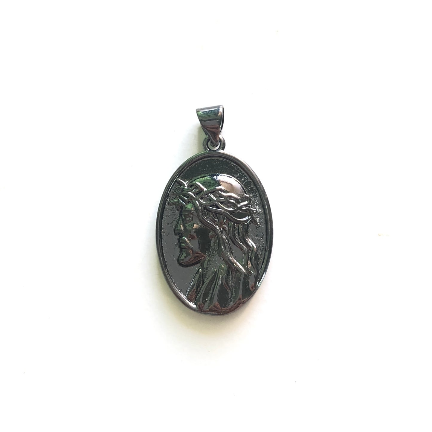 10pcs/lot 31*17mm Jesus Charms Black CZ Paved Charms Christian Quotes On Sale Symbols Charms Beads Beyond