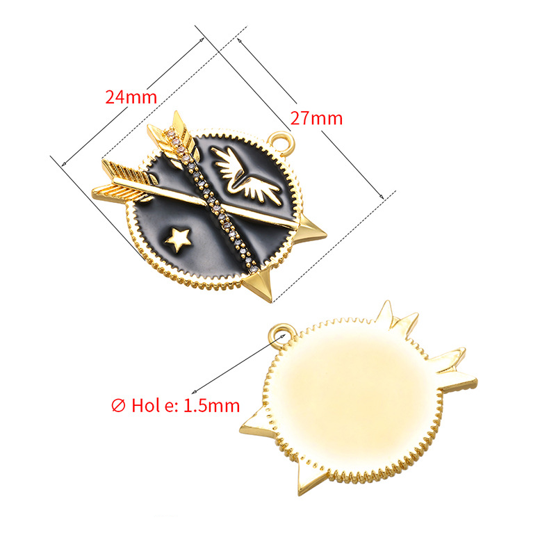 10pcs/lot Gold Plated Enamel Evil Eye Snow Arrow Charm Enamel Charms Charms Beads Beyond