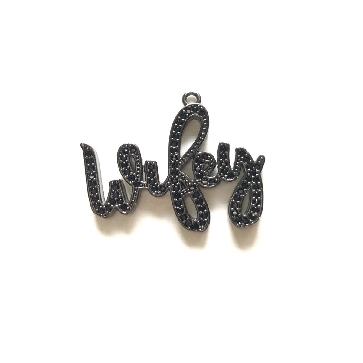 10pcs/lot 30*23.5mm CZ Paved Wifey Word Charm Pendants Black on Black CZ Paved Charms Words & Quotes Charms Beads Beyond