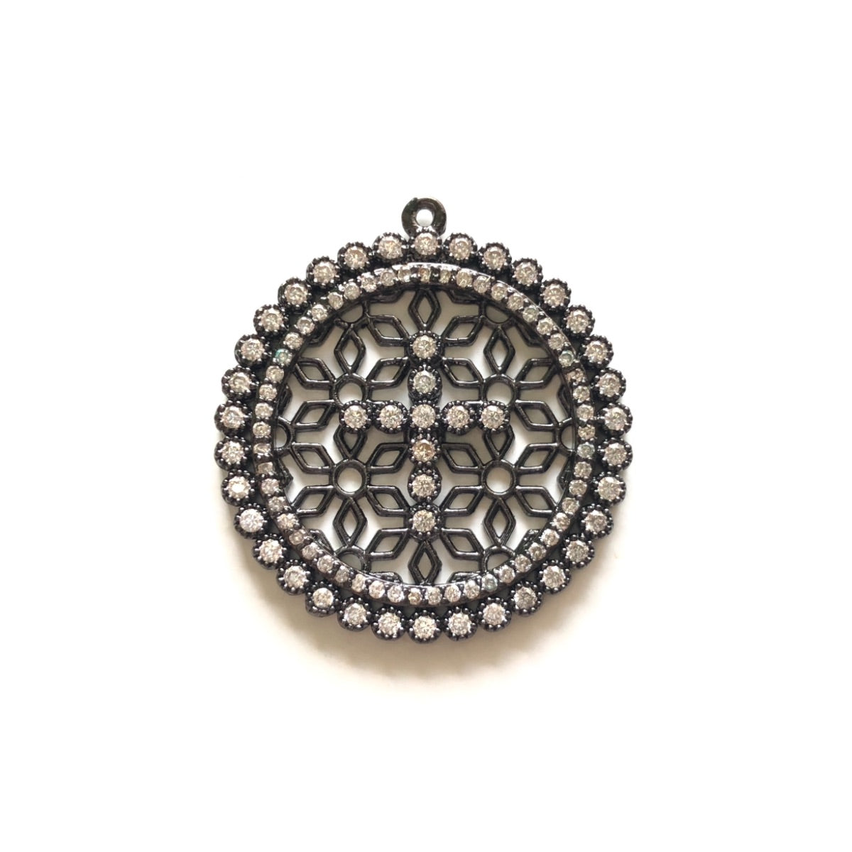 5-10pcs/lot 32*30mm CZ Paved Big Size Round Cross Charms Black CZ Paved Charms Crosses Large Sizes Charms Beads Beyond
