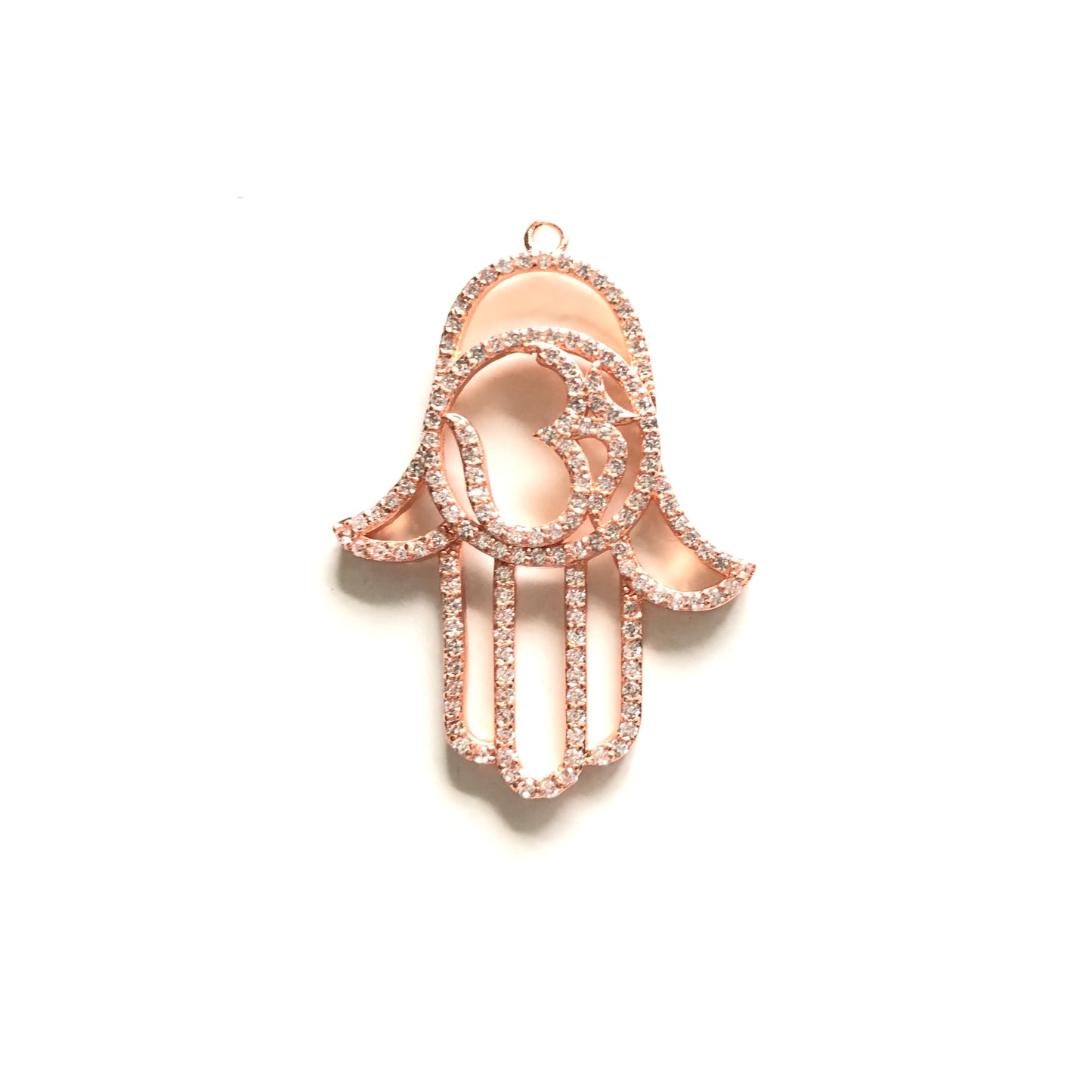 10pcs/lot 35*25mm CZ Paved Hamsa Charms Rose Gold CZ Paved Charms Hamsa Charms Beads Beyond