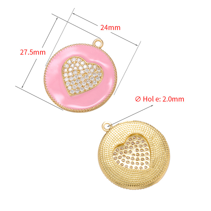 10pcs/lot 27.5*24mm Colorful Enamel CZ Pave Heart Charm Enamel Charms Charms Beads Beyond