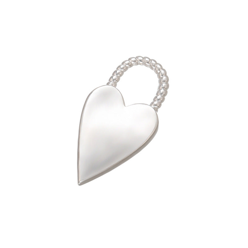 10pcs/lot 19*10mm Copper Heart Lock Charms Silver CZ Paved Charms Hearts Keys & Locks Charms Beads Beyond