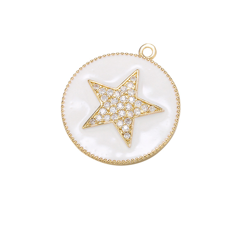 10pcs/lot 27.5*24mm Colorful Enamel CZ Pave Star Charm for Jewelry Making White Enamel Charms Charms Beads Beyond