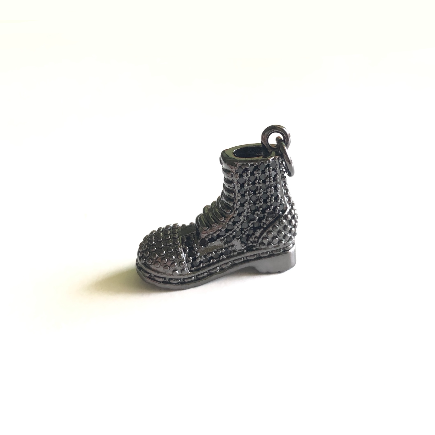 10pcs/lot 23*18mm CZ Paved 3D Boots Shoe Charms Black on Black CZ Paved Charms Fashion On Sale Charms Beads Beyond