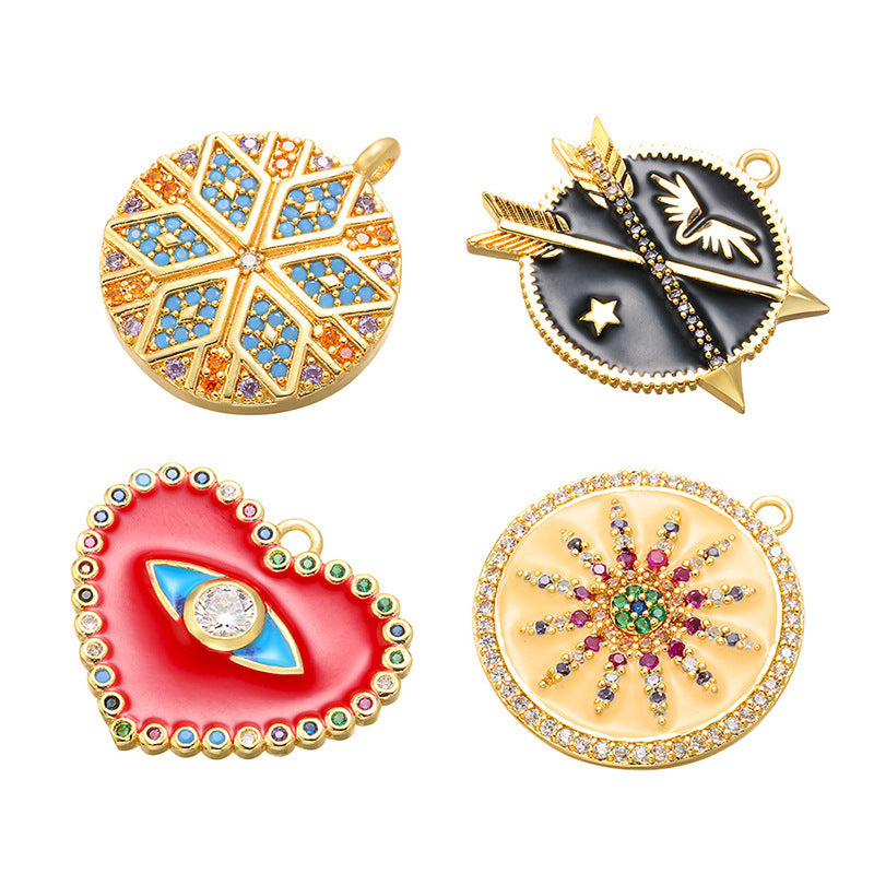 10pcs/lot Gold Plated Enamel Evil Eye Snow Arrow Charm Mix Colors Enamel Charms Charms Beads Beyond