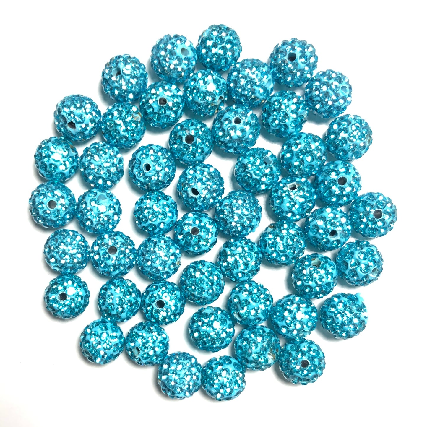 50-100pcs/lot 10mm Turquoise Rhinestone Clay Disco Ball Beads Clay Beads Charms Beads Beyond