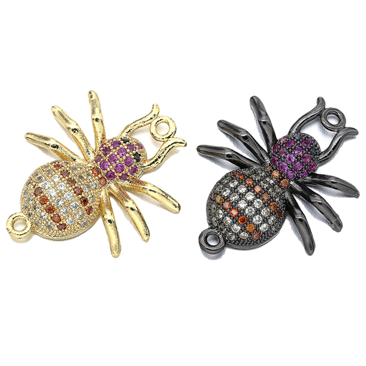 10pcs/lot 23*19mm CZ Paved Ant Connectors Mix Color CZ Paved Connectors Animal Spacers Charms Beads Beyond