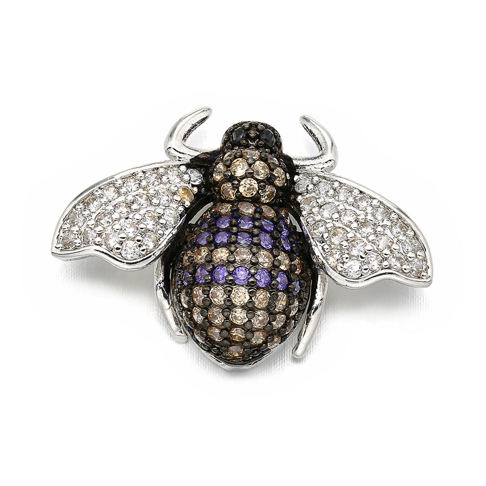 10pcs/lot 26*18mm CZ Paved Bug Charm/Connectors Purple CZ Paved Charms Charms Beads Beyond