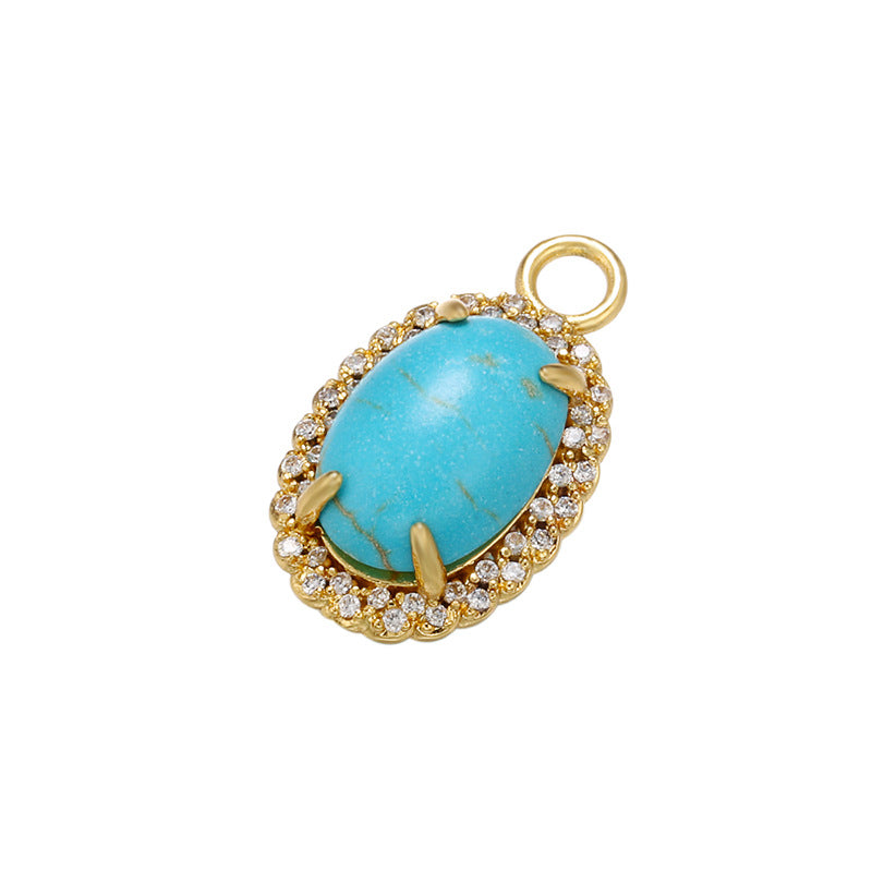 10pcs/lot 22*13mm CZ Paved Gemstone Charms Clear CZ on Gold CZ Paved Charms Colorful Zirconia Charms Beads Beyond