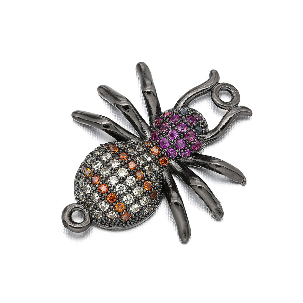 10pcs/lot 23*19mm CZ Paved Ant Connectors Black CZ Paved Connectors Animal Spacers Charms Beads Beyond
