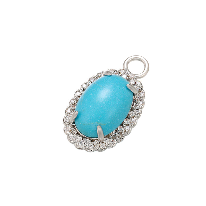 10pcs/lot 22*13mm CZ Paved Gemstone Charms Clear CZ on Silver CZ Paved Charms Colorful Zirconia Charms Beads Beyond