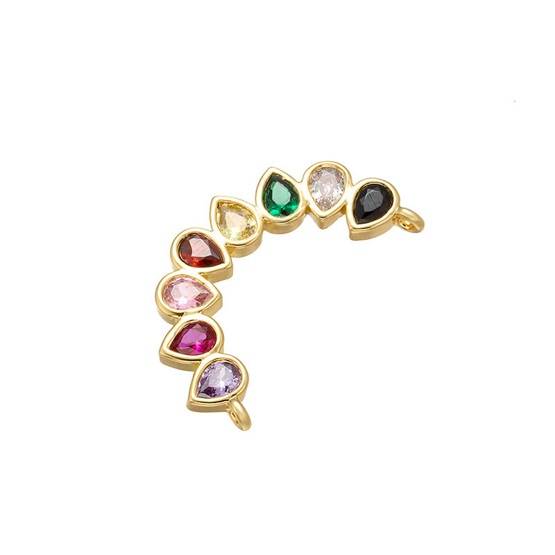 5pcs/lot Multicolor CZ Paved Chain Connectors Style 5 CZ Paved Connectors Chain Charms Beads Beyond