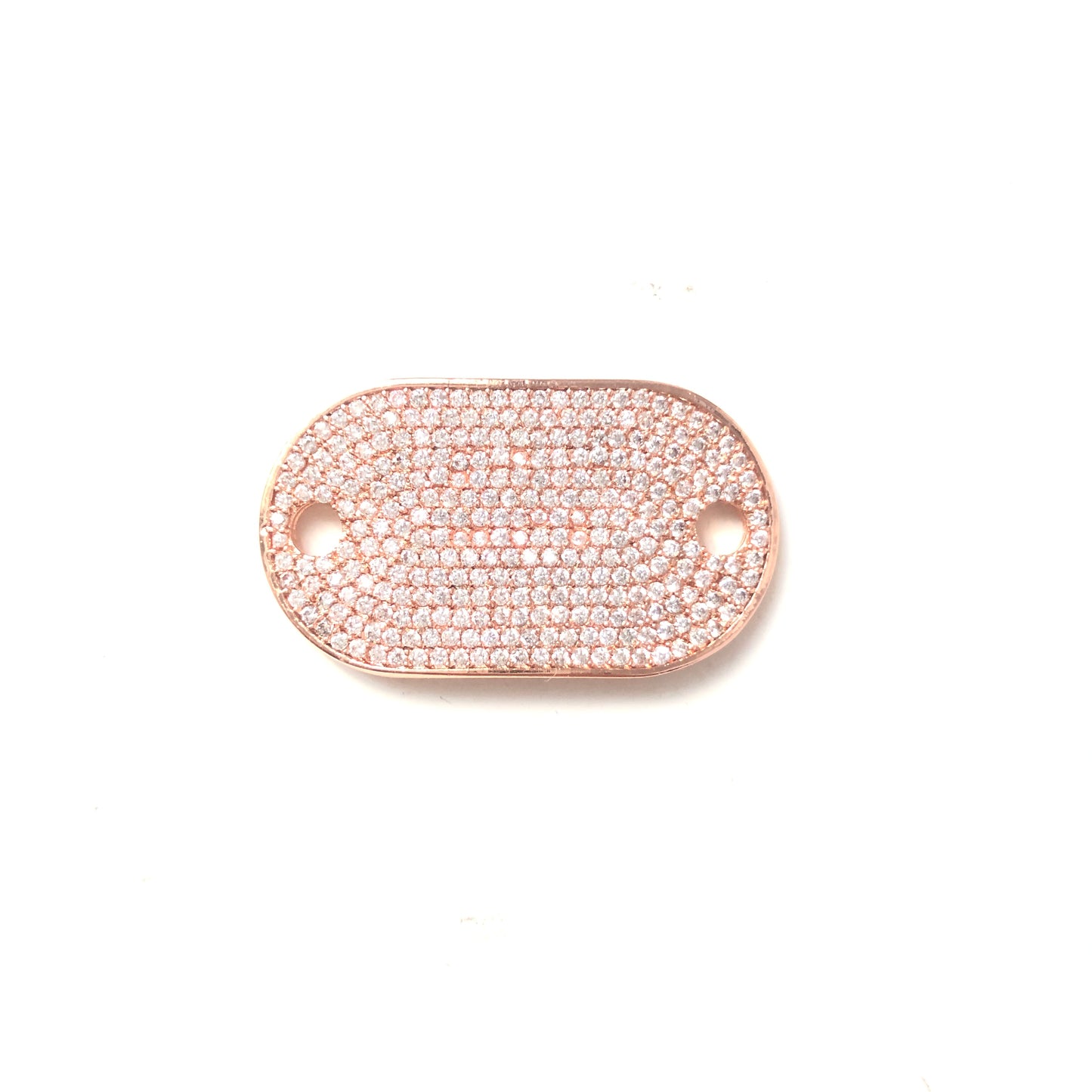 5pcs/lot 32.4*18.4mm CZ Paved Curve Oval Connectors Rose Gold CZ Paved Connectors Charms Beads Beyond