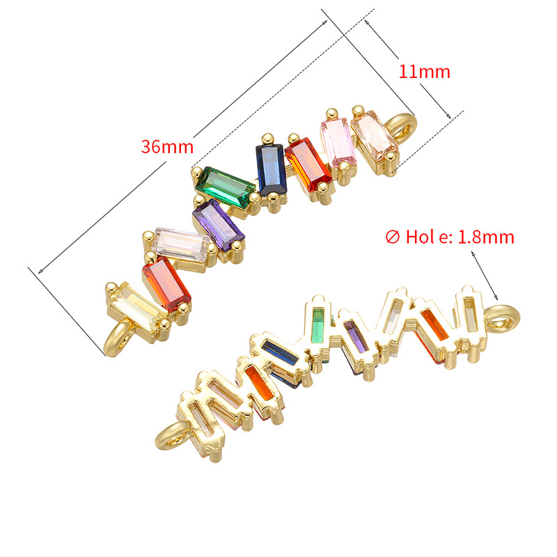 5pcs/lot Multicolor CZ Paved Chain Connectors CZ Paved Connectors Chain Charms Beads Beyond