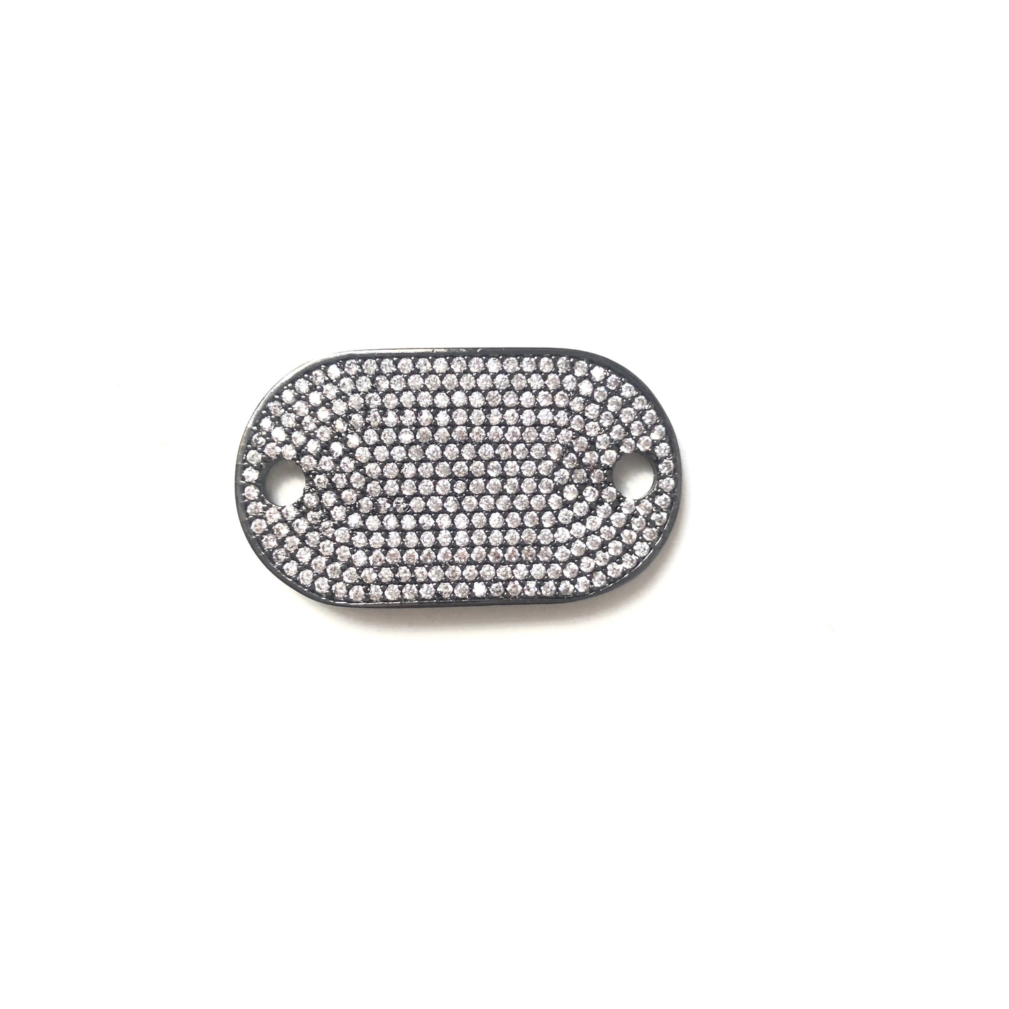 5pcs/lot 32.4*18.4mm CZ Paved Curve Oval Connectors Black CZ Paved Connectors Charms Beads Beyond