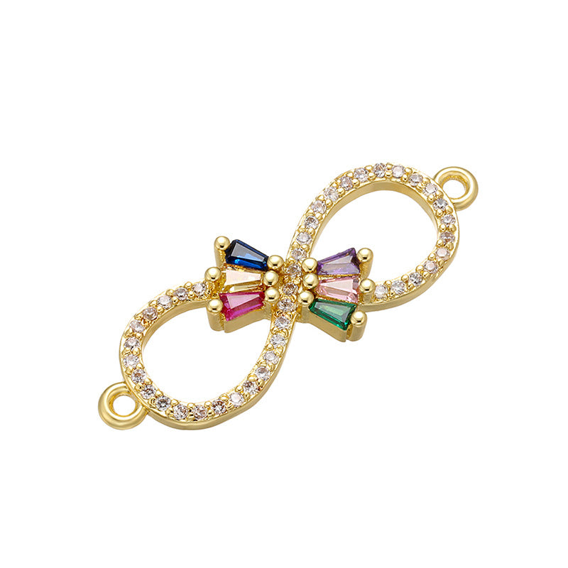 5pcs/lot Multicolor CZ Paved Chain Connectors Style 1 CZ Paved Connectors Chain Charms Beads Beyond