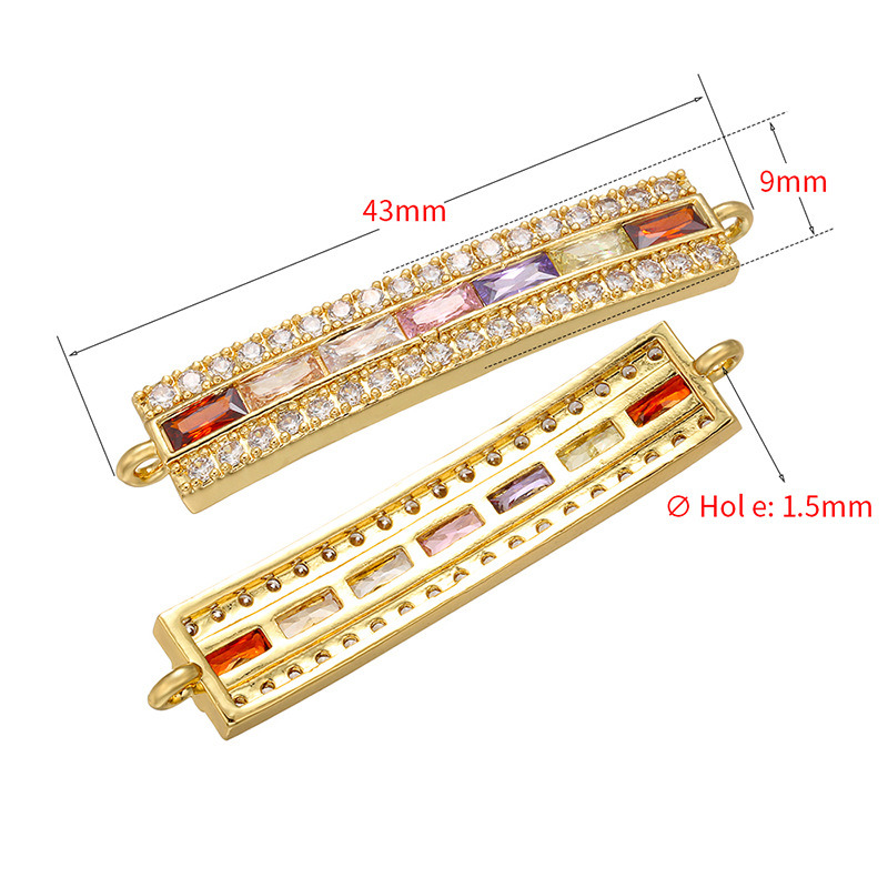 5pcs/lot Multicolor CZ Paved Chain Connectors CZ Paved Connectors Chain Charms Beads Beyond