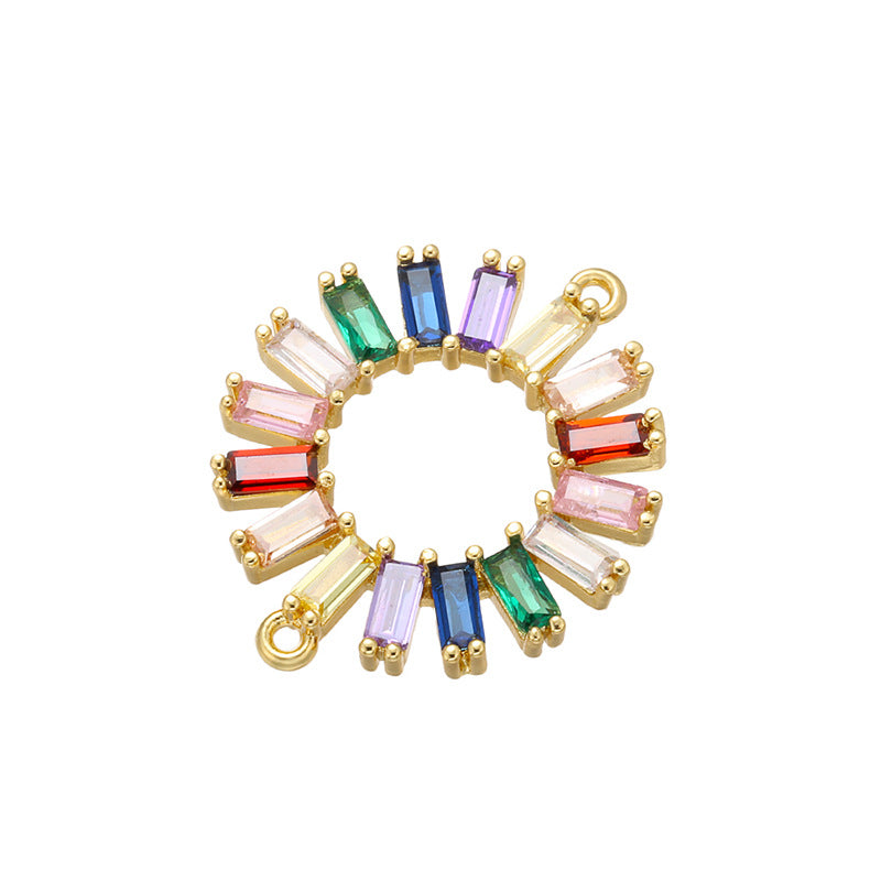 5pcs/lot Multicolor CZ Paved Chain Connectors Style 3 CZ Paved Connectors Chain Charms Beads Beyond
