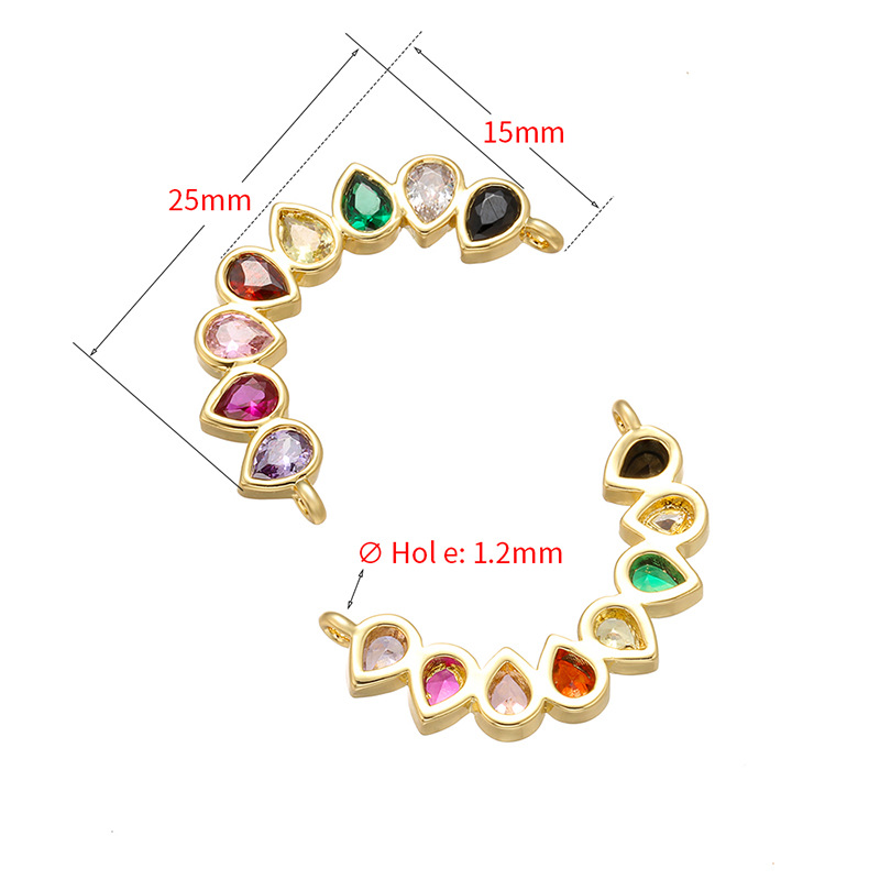 5pcs/lot Multicolor CZ Paved Chain Connectors CZ Paved Connectors Chain Charms Beads Beyond