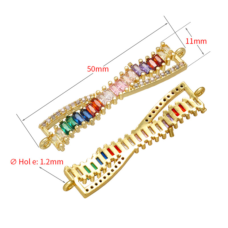 5pcs/lot Multicolor CZ Paved Chain Connectors CZ Paved Connectors Chain Charms Beads Beyond