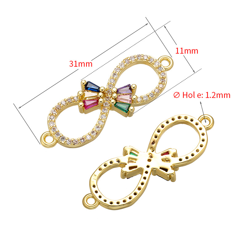 5pcs/lot Multicolor CZ Paved Chain Connectors CZ Paved Connectors Chain Charms Beads Beyond