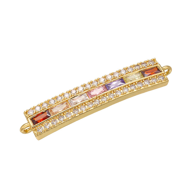 5pcs/lot Multicolor CZ Paved Chain Connectors Style 2 CZ Paved Connectors Chain Charms Beads Beyond