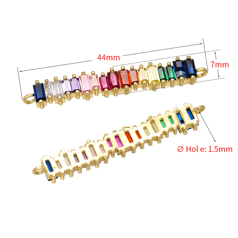 5pcs/lot Multicolor CZ Paved Chain Connectors CZ Paved Connectors Chain Charms Beads Beyond