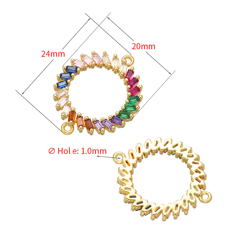 5pcs/lot Multicolor CZ Paved Chain Connectors CZ Paved Connectors Chain Charms Beads Beyond