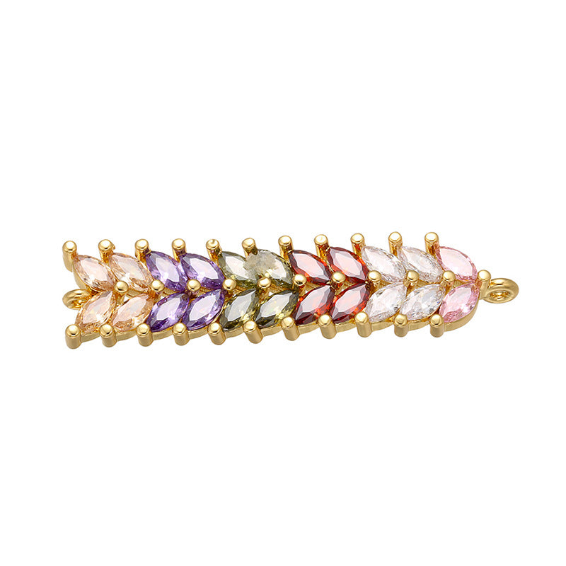 5pcs/lot Multicolor CZ Paved Chain Connectors Style 1 CZ Paved Connectors Chain Charms Beads Beyond