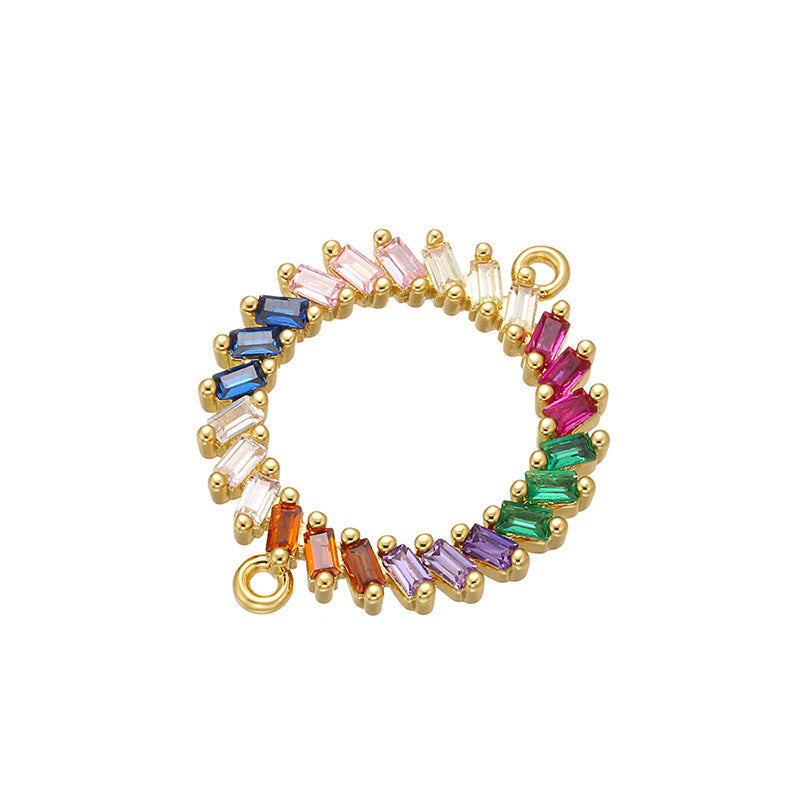 5pcs/lot Multicolor CZ Paved Chain Connectors Style 2 CZ Paved Connectors Chain Charms Beads Beyond