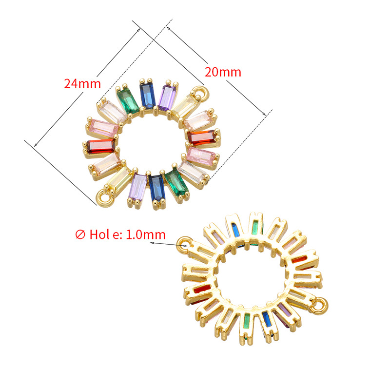 5pcs/lot Multicolor CZ Paved Chain Connectors CZ Paved Connectors Chain Charms Beads Beyond