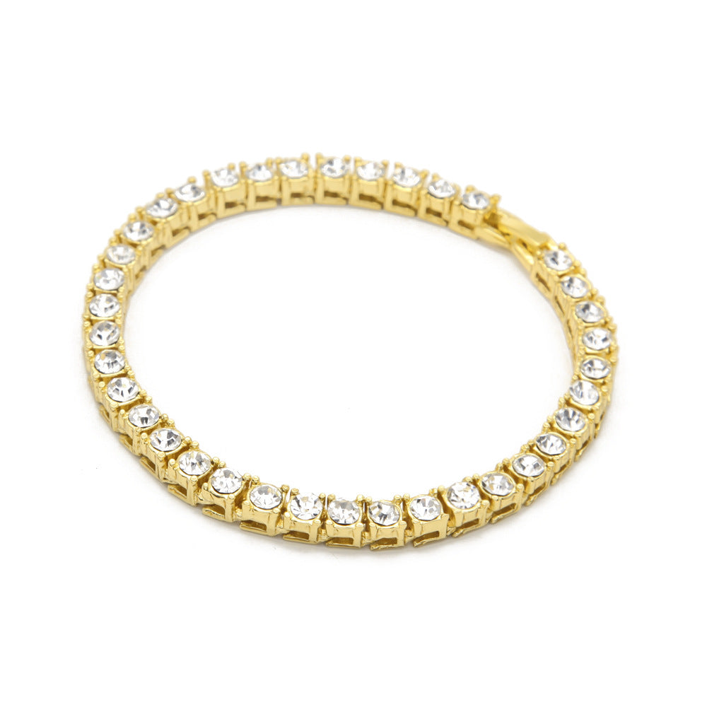 5pcs/lot 5mm Rhinestone Pave 7/8/9 Inch Alloy Tennis Bracelets Cuban Chains Charms Beads Beyond