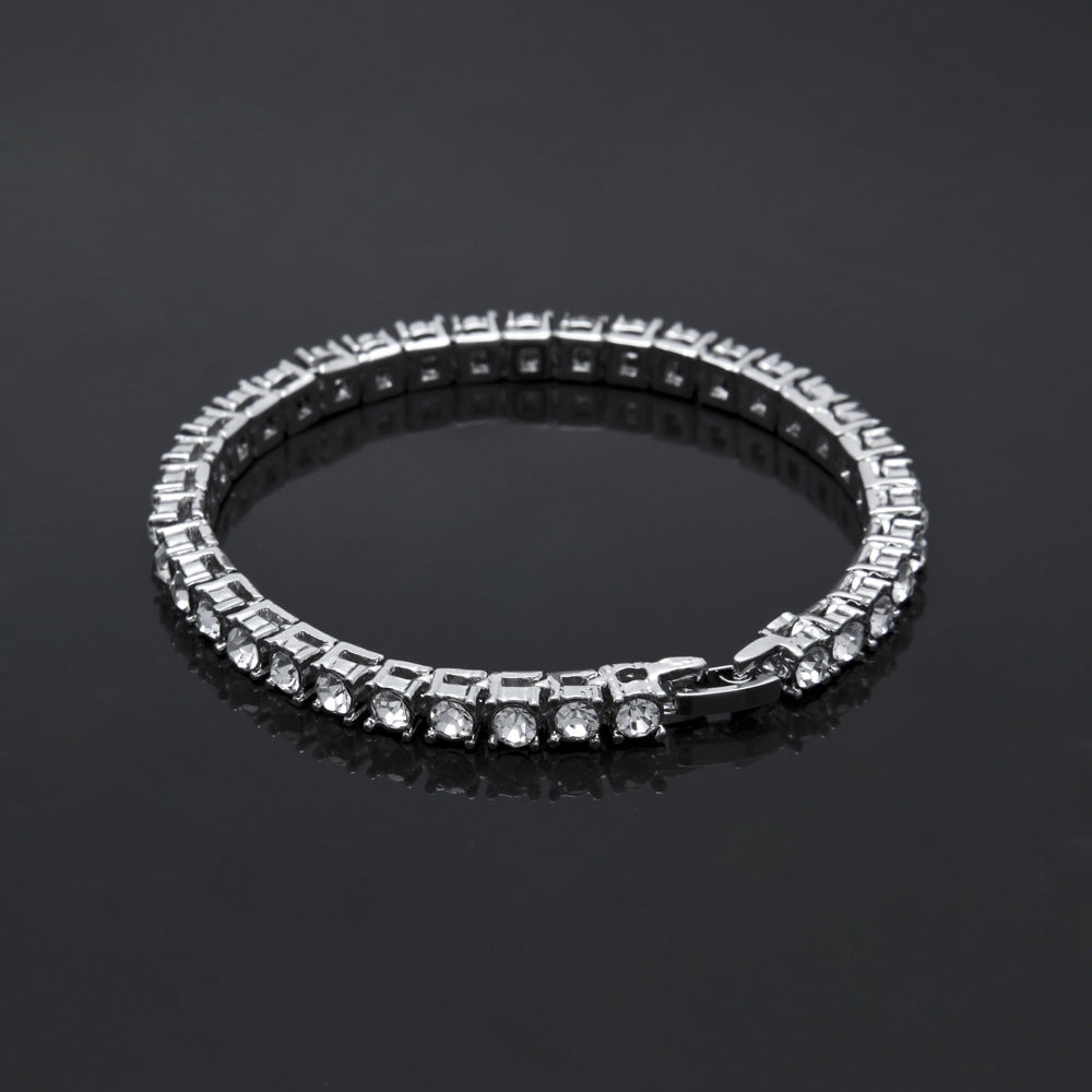 5pcs/lot 5mm Rhinestone Pave 7/8/9 Inch Alloy Tennis Bracelets Cuban Chains Charms Beads Beyond