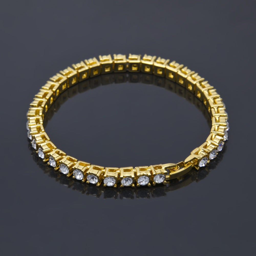 5pcs/lot 5mm Rhinestone Pave 7/8/9 Inch Alloy Tennis Bracelets Cuban Chains Charms Beads Beyond