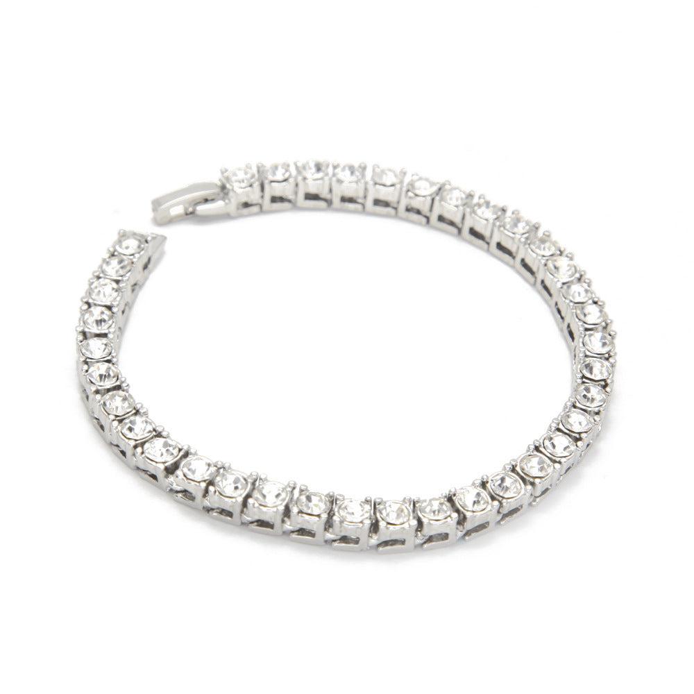 5pcs/lot 5mm Rhinestone Pave 7/8/9 Inch Alloy Tennis Bracelets Cuban Chains Charms Beads Beyond