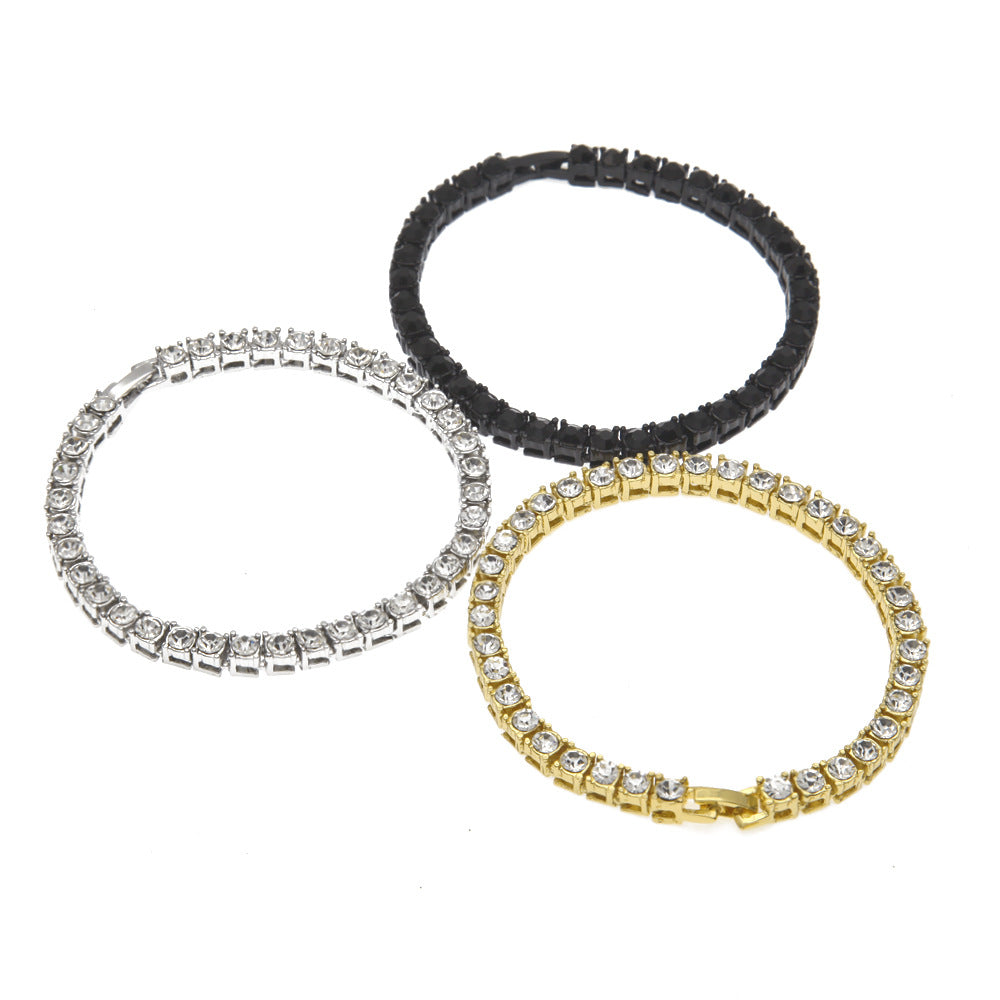 5pcs/lot 5mm Rhinestone Pave 7/8/9 Inch Alloy Tennis Bracelets Cuban Chains Charms Beads Beyond