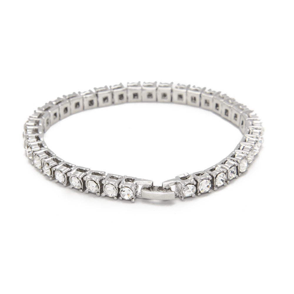5pcs/lot 5mm Rhinestone Pave 7/8/9 Inch Alloy Tennis Bracelets Cuban Chains Charms Beads Beyond