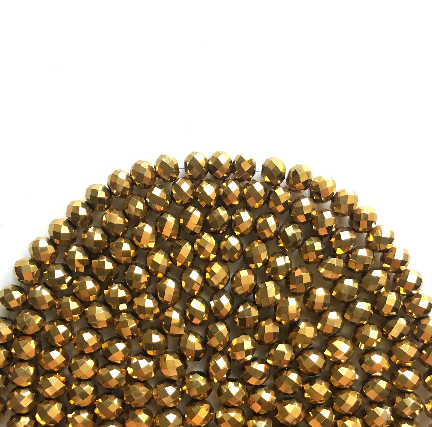 2 Strands/lot 10mm Electroplated Gold Faceted Glass Beads Electroplated Gold Glass Beads Faceted Glass Beads Charms Beads Beyond