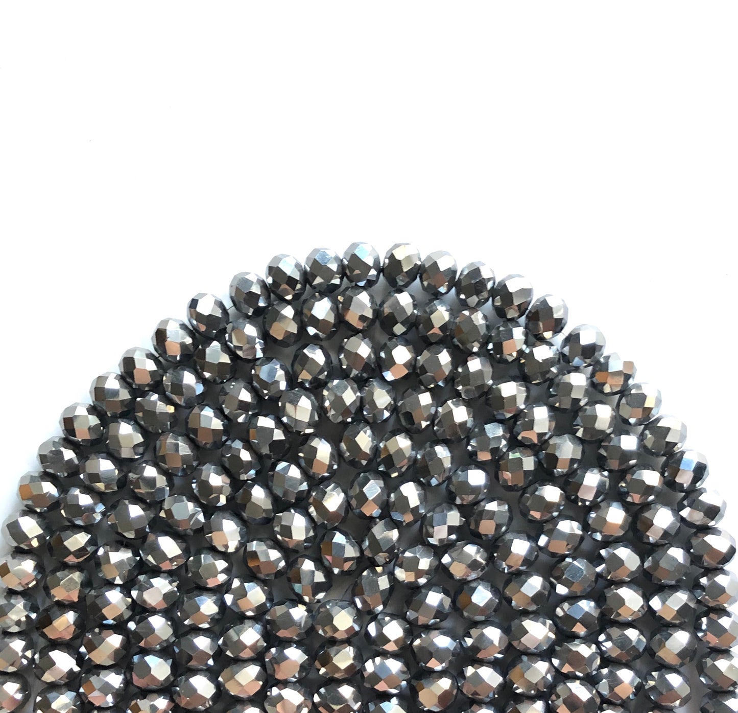 2 Strands/lot 10mm Electroplated Silver Faceted Glass Beads Electroplated Silver Silver Glass Beads Faceted Glass Beads Charms Beads Beyond