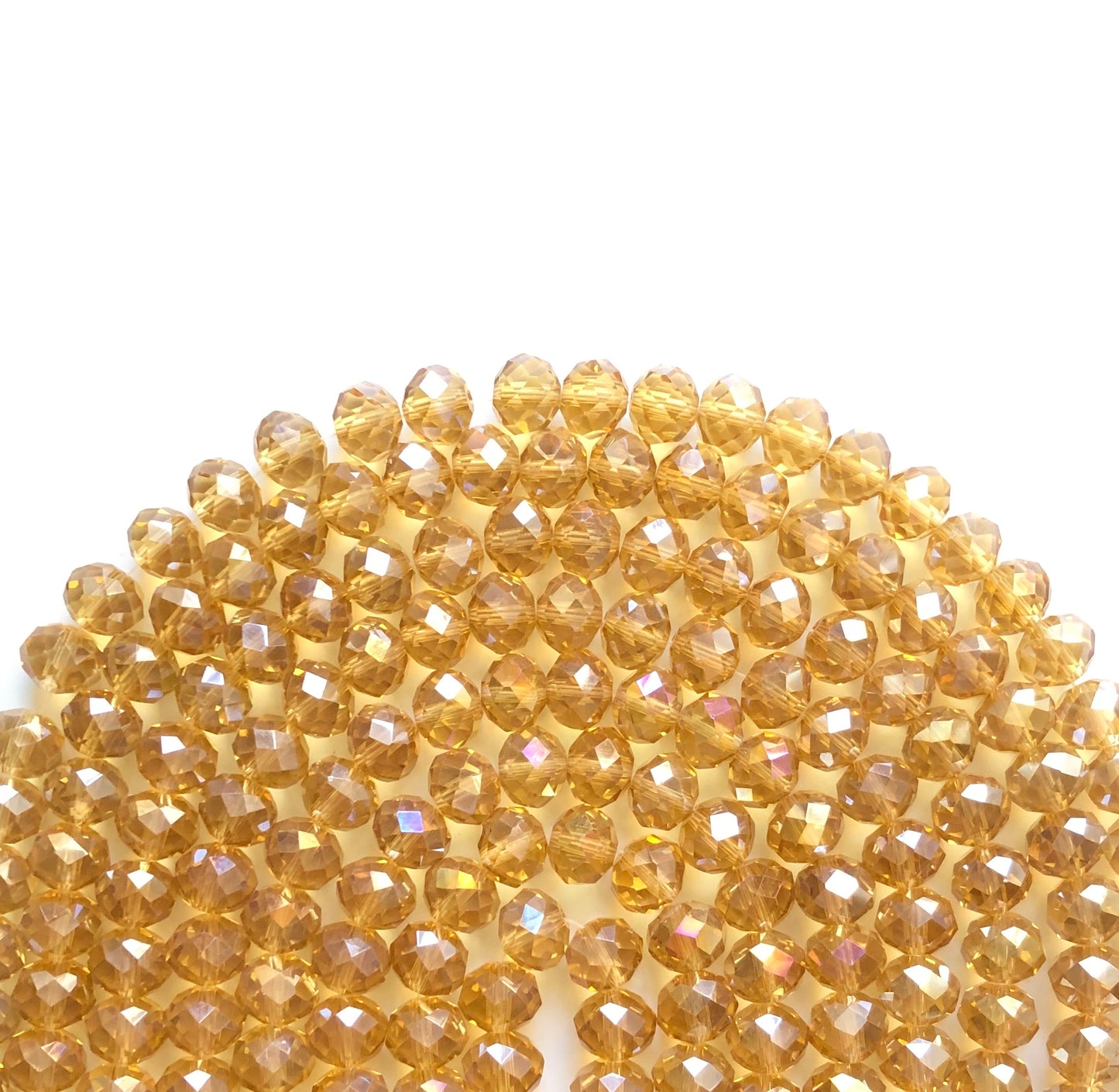 2 Strands/lot 10mm Clear Champagne AB Faceted Glass Beads Clear Champagne AB Glass Beads Faceted Glass Beads Charms Beads Beyond