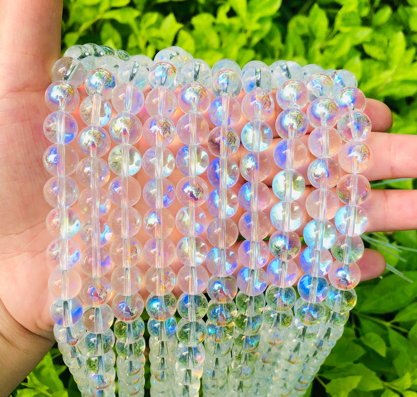 2 Strands/lot 10mm Clear AB Glass Round Beads Glass Beads Round Glass Beads Charms Beads Beyond