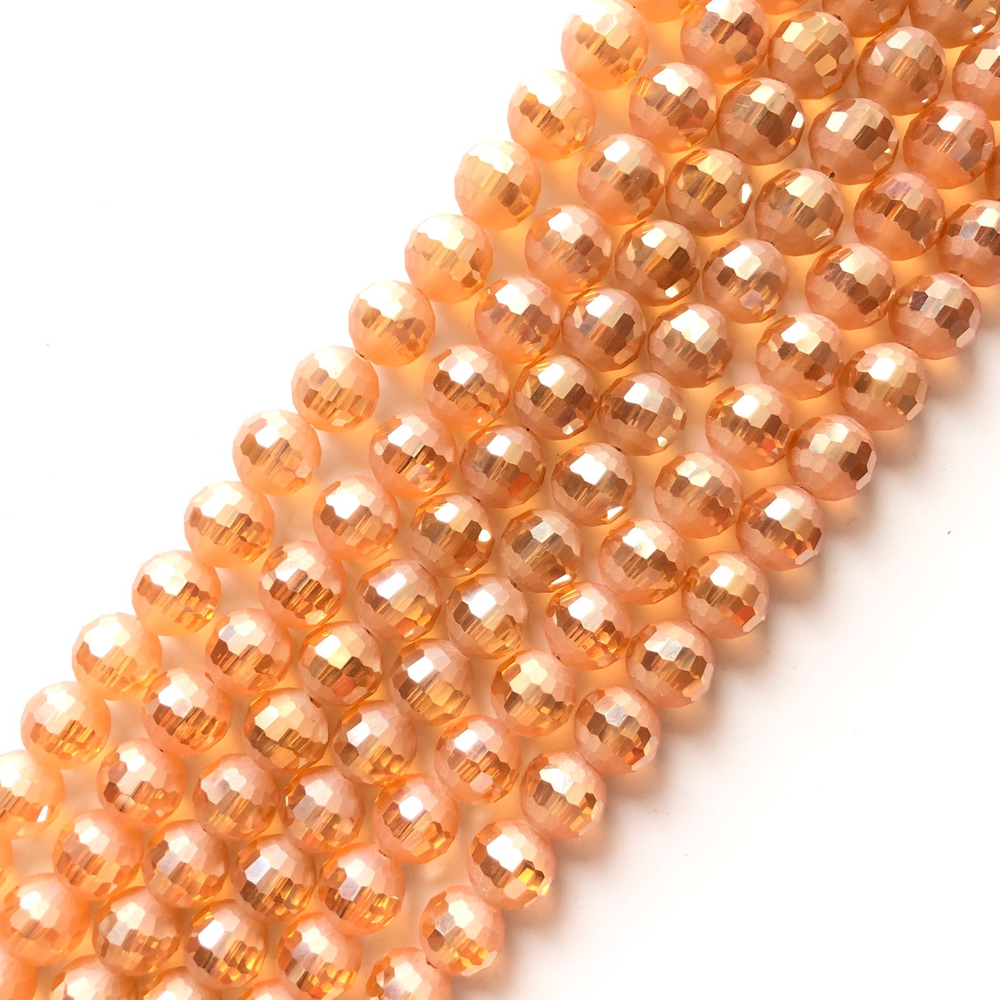 2 Strands/lot 10mm Half Matte Champagne 96 Faceted Glass Beads Glass Beads Faceted Glass Beads Charms Beads Beyond