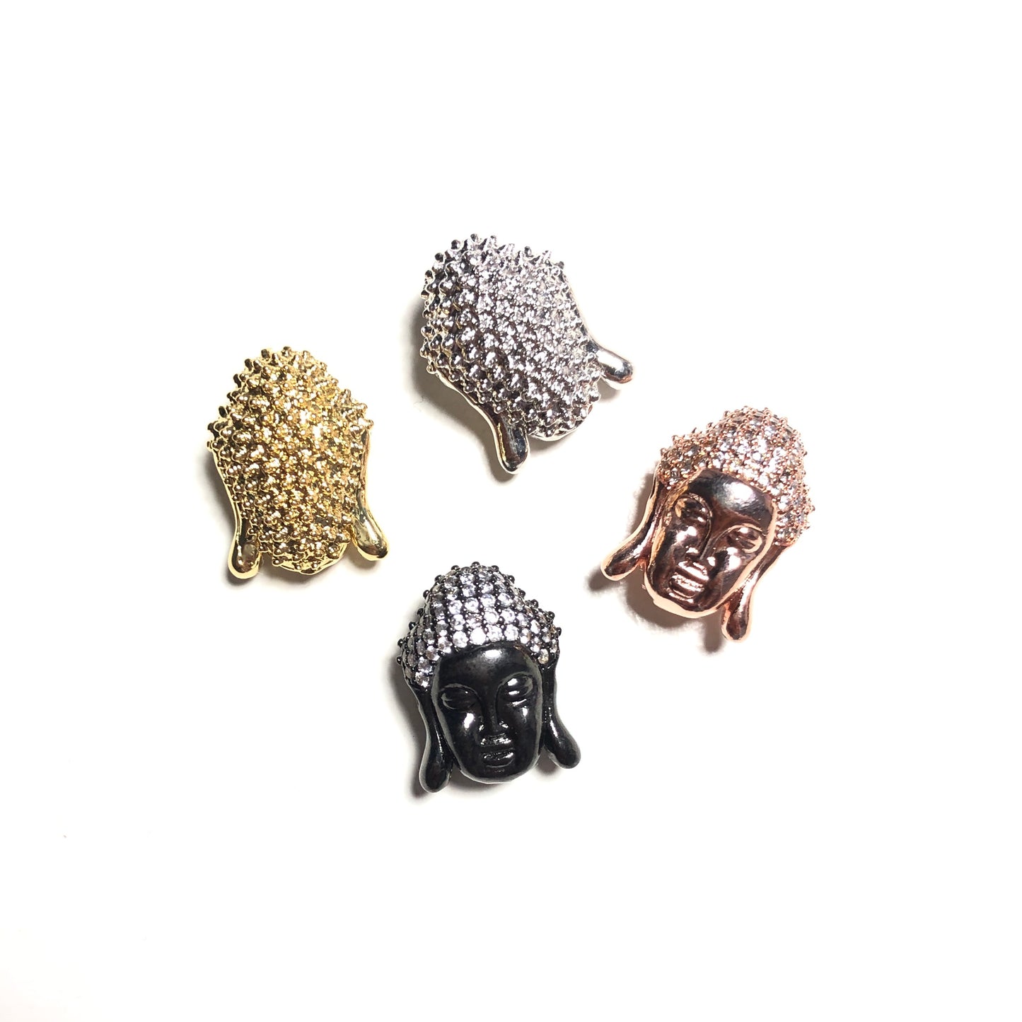 10pcs/lot 18*14mm CZ Paved Buddha Spacers CZ Paved Spacers Charms Beads Beyond