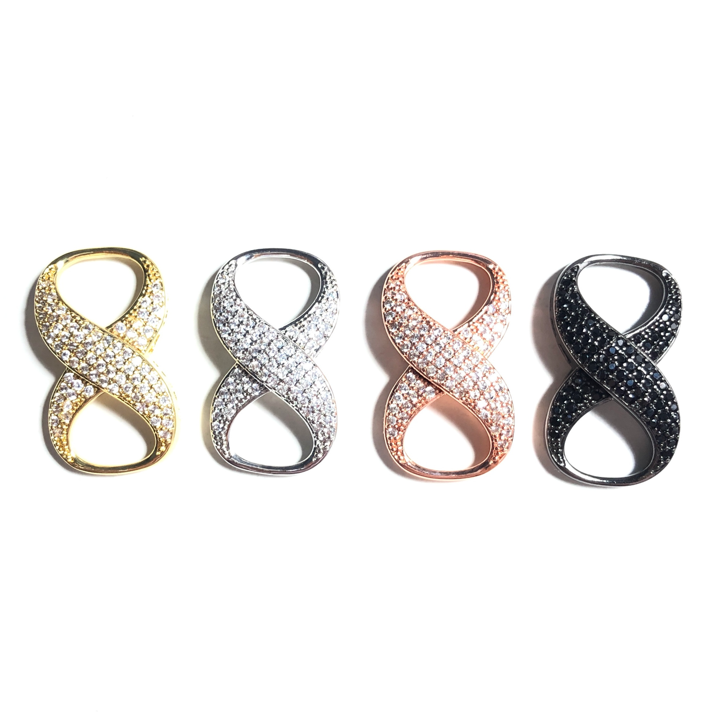 5pcs/lot 34*19mm CZ Paved Infinity Connectors CZ Paved Connectors Infinity Charms Beads Beyond