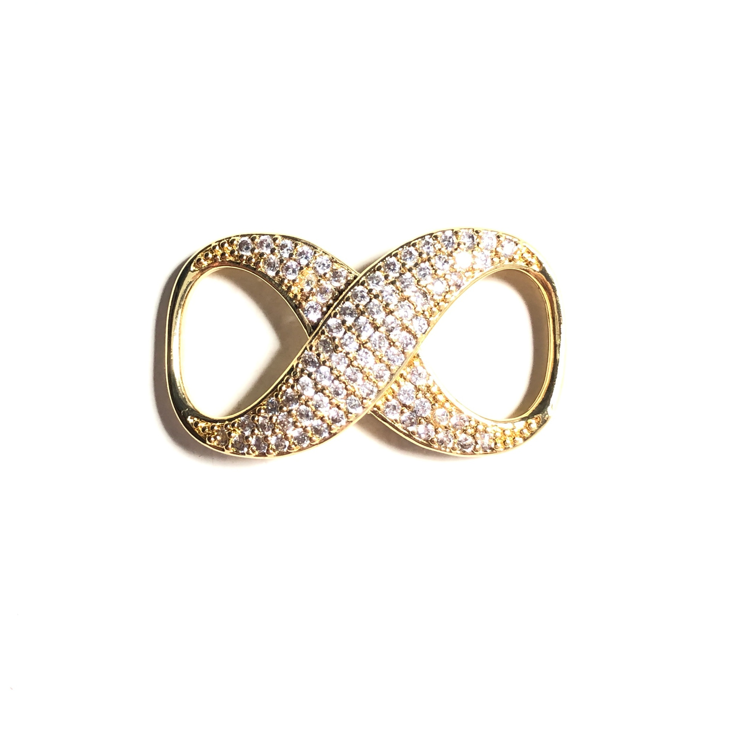 5pcs/lot 34*19mm CZ Paved Infinity Connectors Gold CZ Paved Connectors Infinity Charms Beads Beyond
